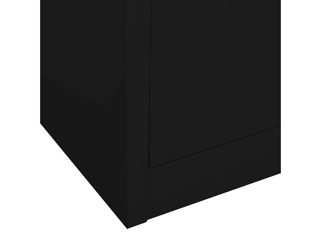 Armoire de bureau Noir 90x40x180 Acier 3