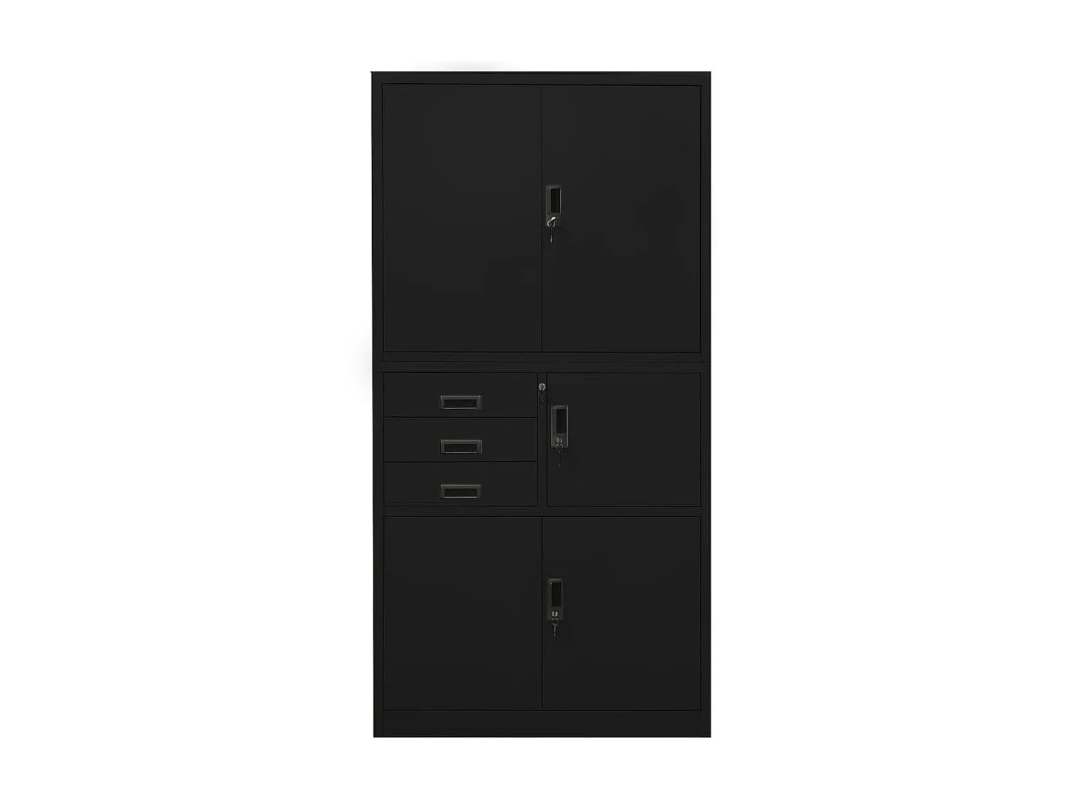 Armoire de bureau Noir 90x40x180 Acier 3