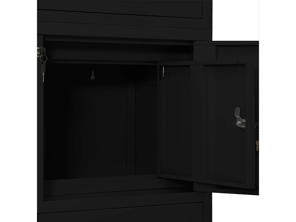Armoire de bureau Noir 90x40x180 Acier 3