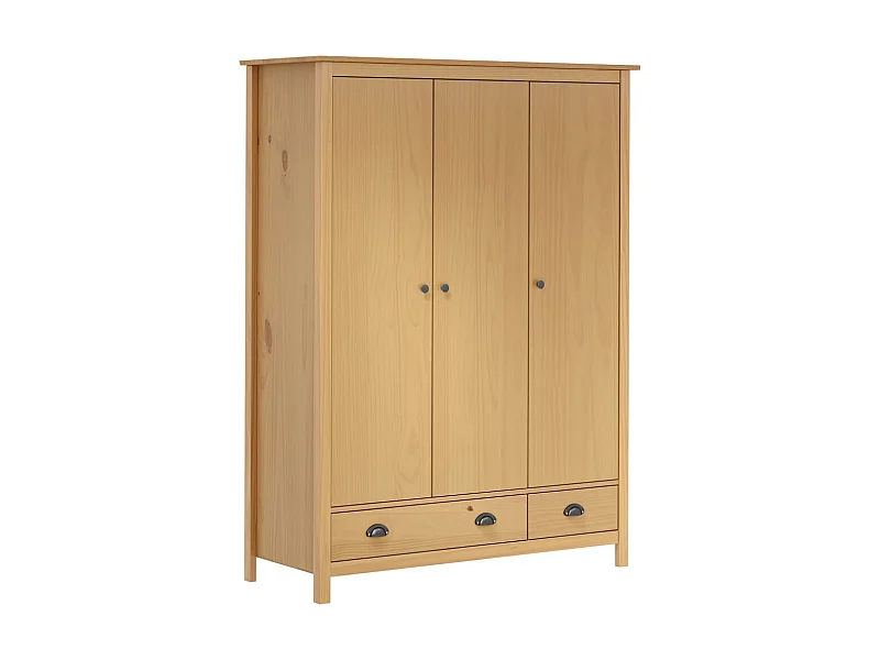 Garde-robe à 3 portes Hill Range 127x50x170 Pin solide