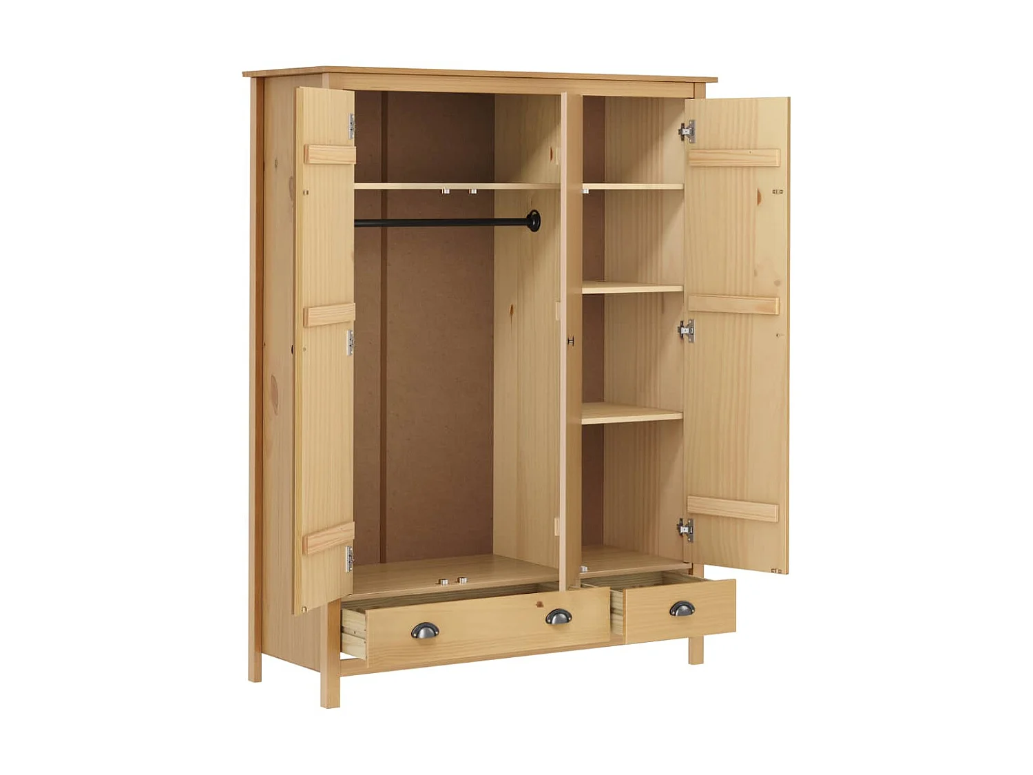 Garde-robe à 3 portes Hill Range 127x50x170 Pin solide