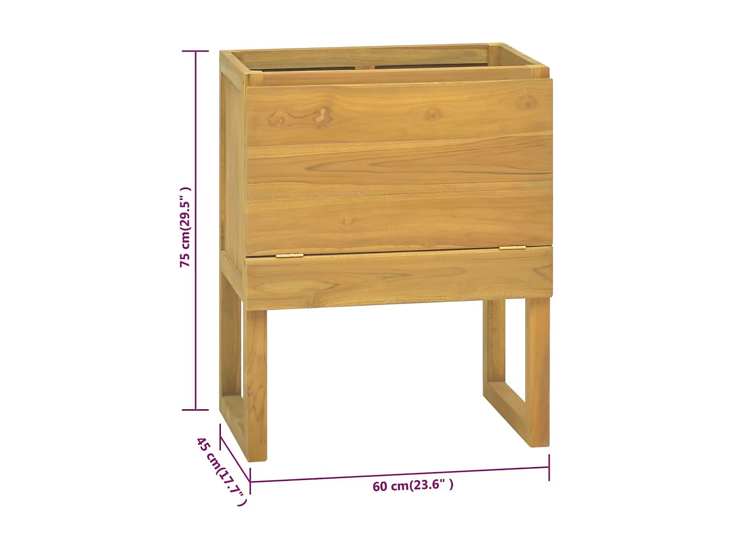 Armoire de salle de bain 60x45x75 Bois de teck solide