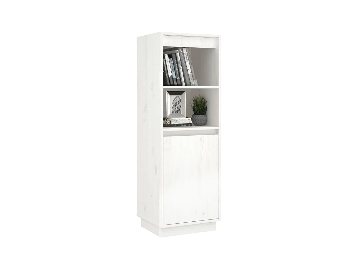 Rangement Blanc 37x34x110 Bois massif de pin