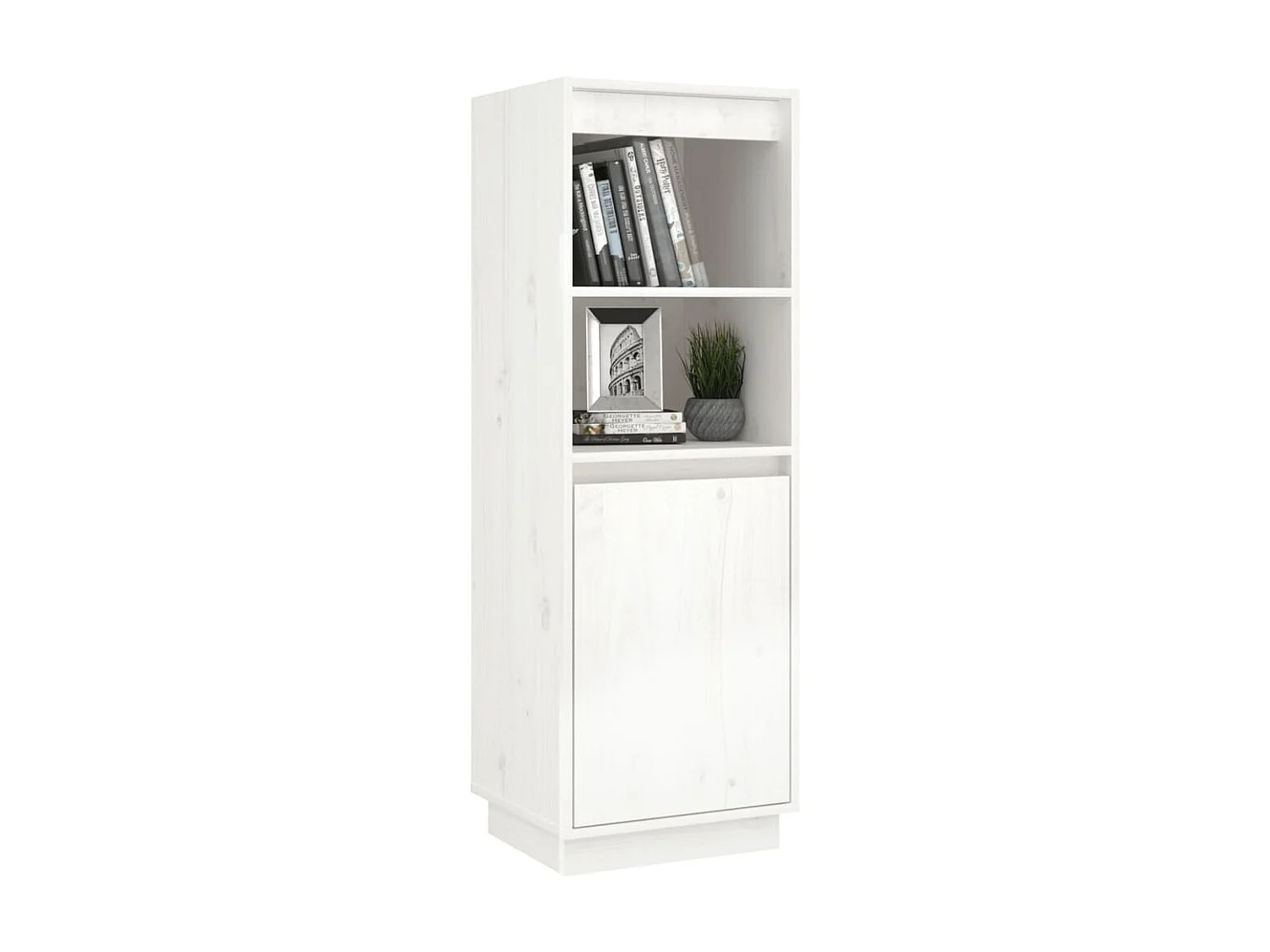 Rangement Blanc 37x34x110 Bois massif de pin