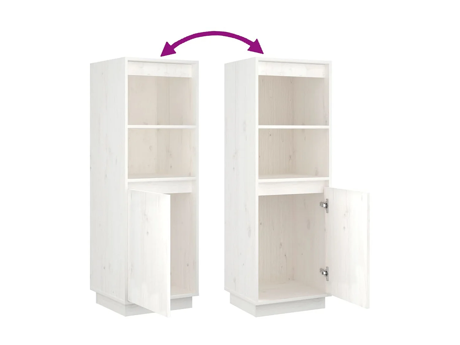 Rangement Blanc 37x34x110 Bois massif de pin