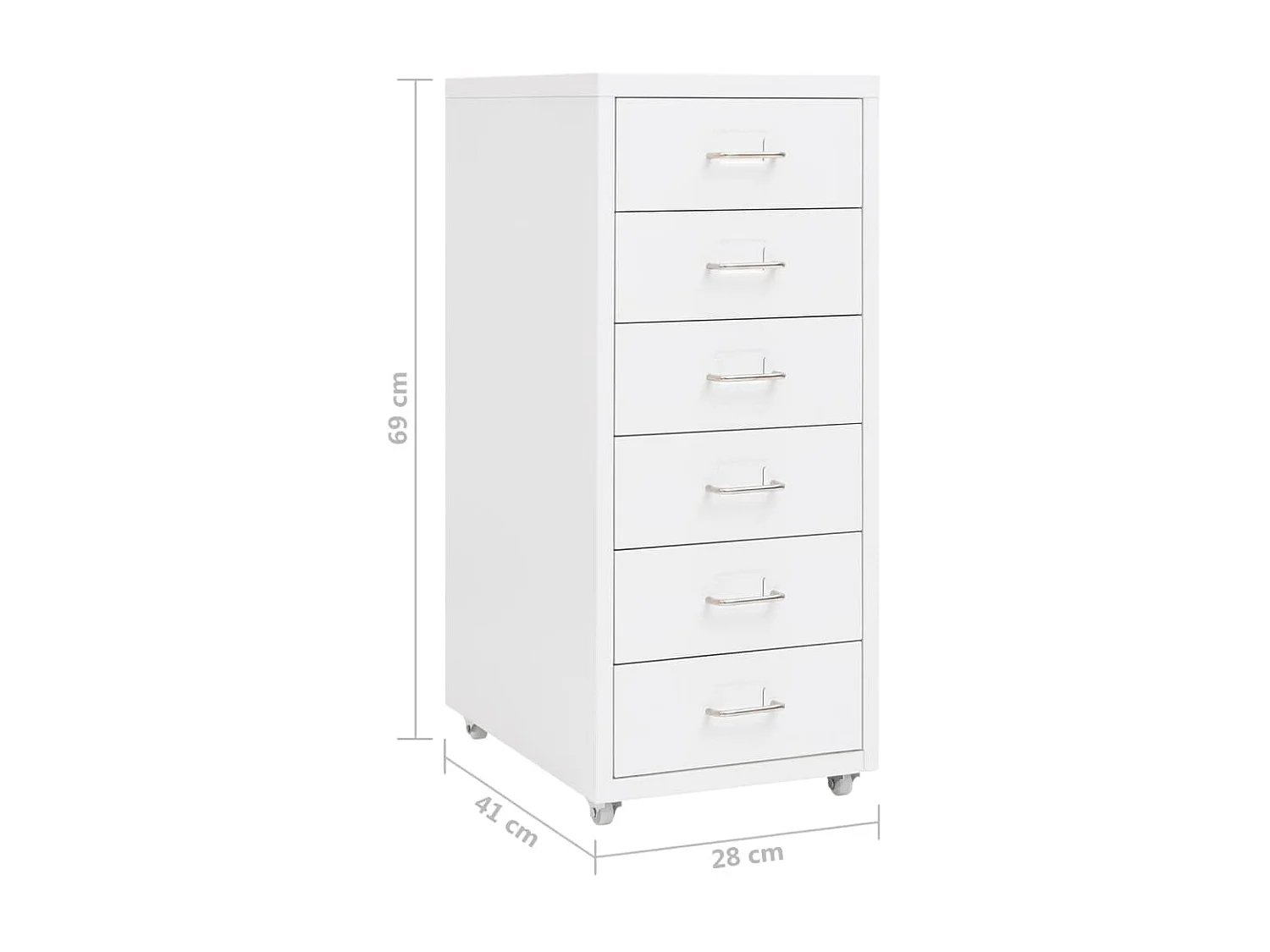 Classeur mobile Blanc 28x41x69 Métal 2