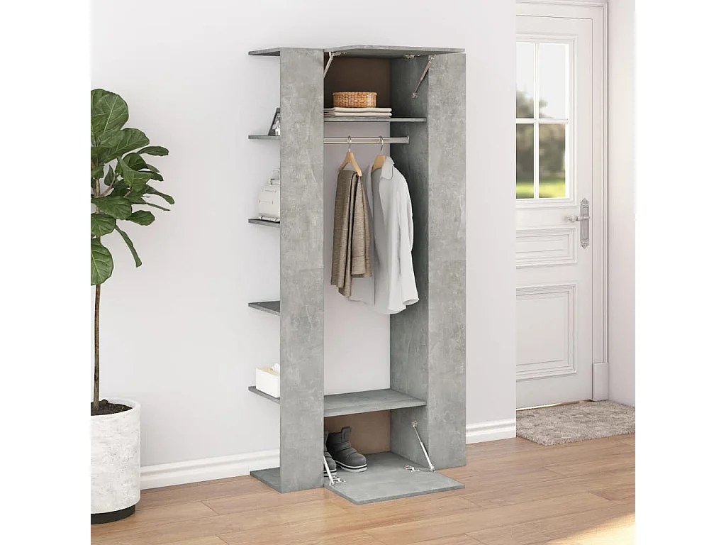 Armoires de couloir 2 pcs Gris béton Bois d'ingénierie