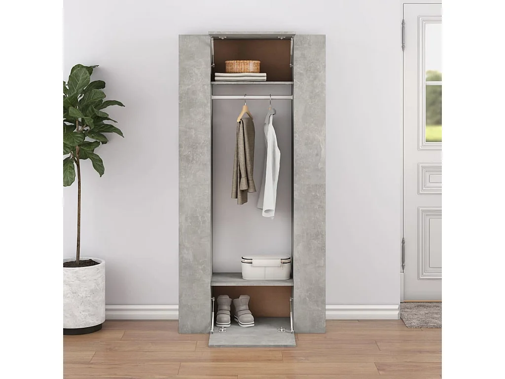 Armoires de couloir 2 pcs Gris béton Bois d'ingénierie