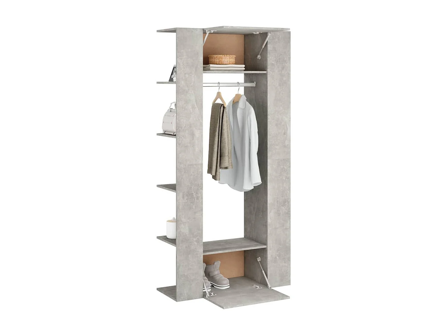 Armoires de couloir 2 pcs Gris béton Bois d'ingénierie
