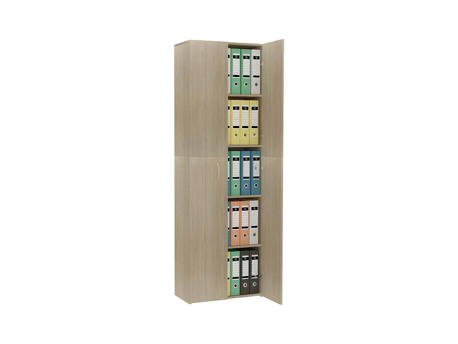 Armoire de bureau 2 portes chêne clair Ousti