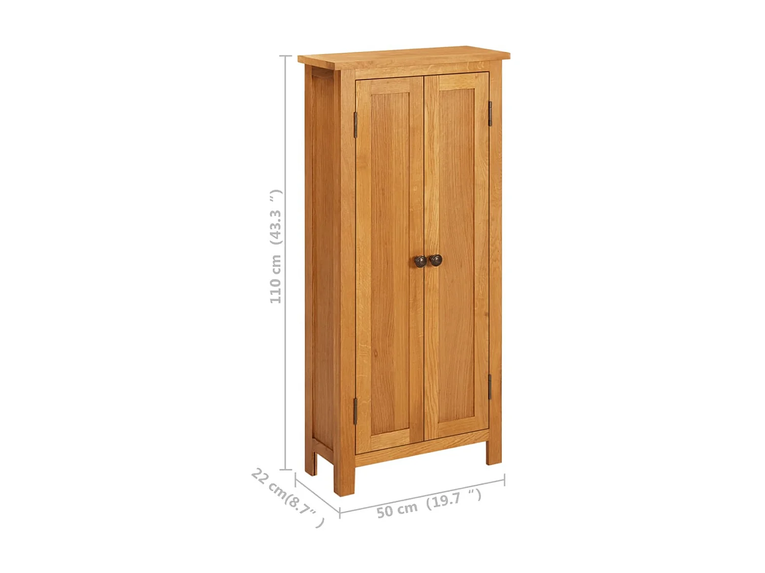 Armoire de rangement 50x22x110 Bois de chêne massif
