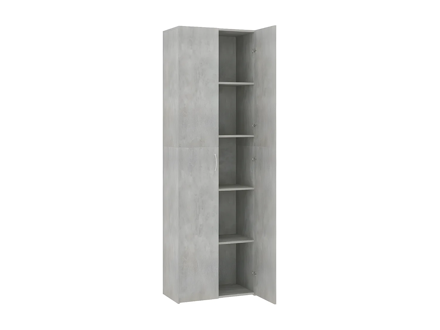 Armoire de bureau 2 portes bois gris effet béton Ousti