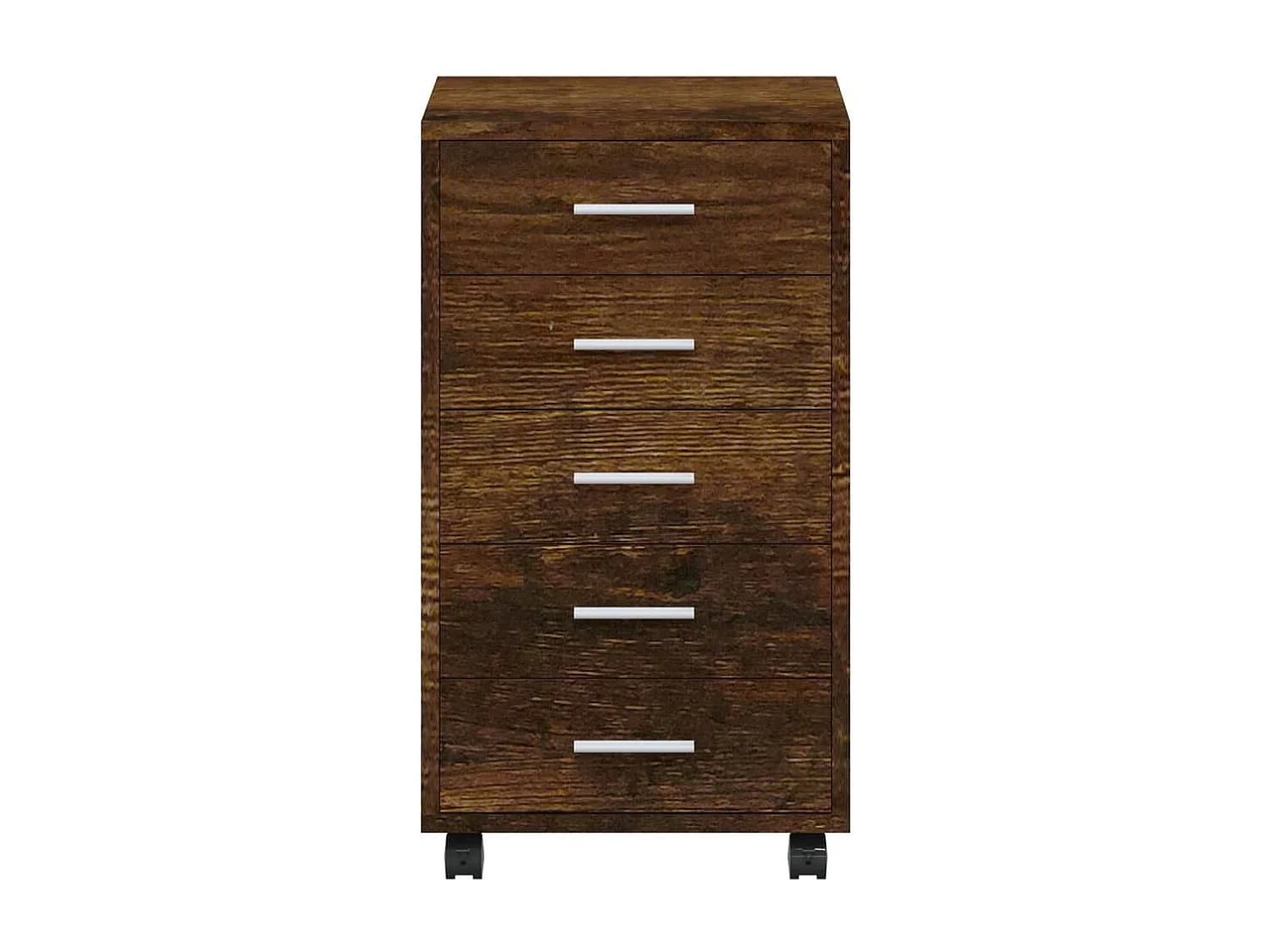 Armoire à tiroirs avec roulettes Chêne fumé Bois d'ingénierie