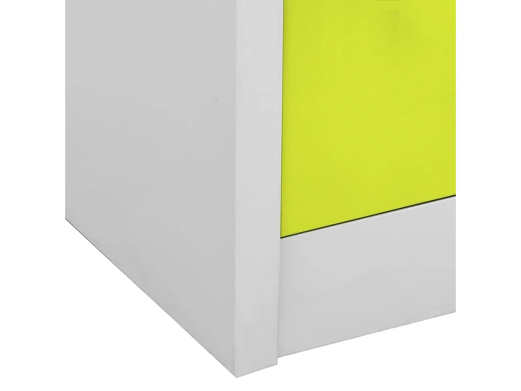 Armoire à 9 casiers Gris clair et vert 90x45x92,5 Acier