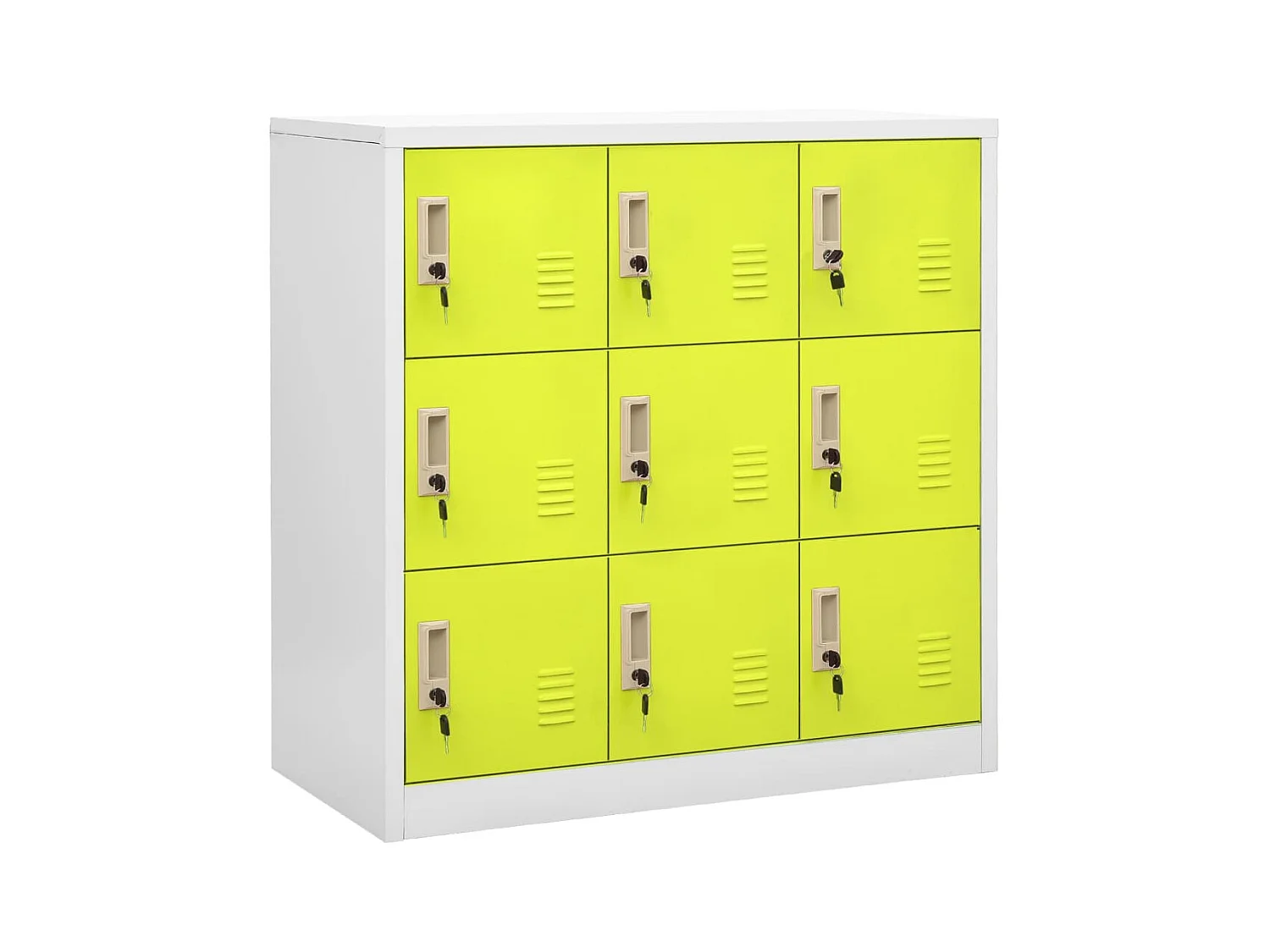 Armoire à 9 casiers Gris clair et vert 90x45x92,5 Acier