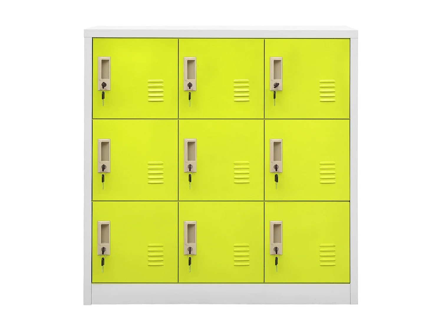 Armoire à 9 casiers Gris clair et vert 90x45x92,5 Acier