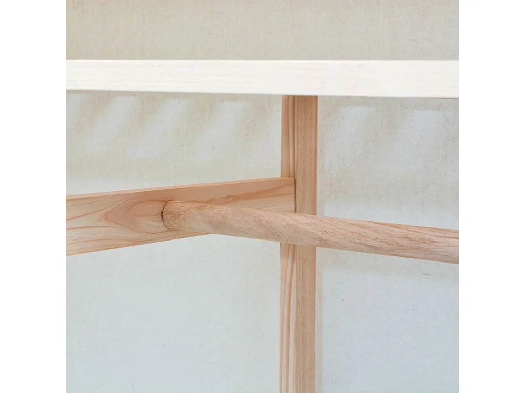 Garde-robe en tissu et bois de pin 110 x 40x170