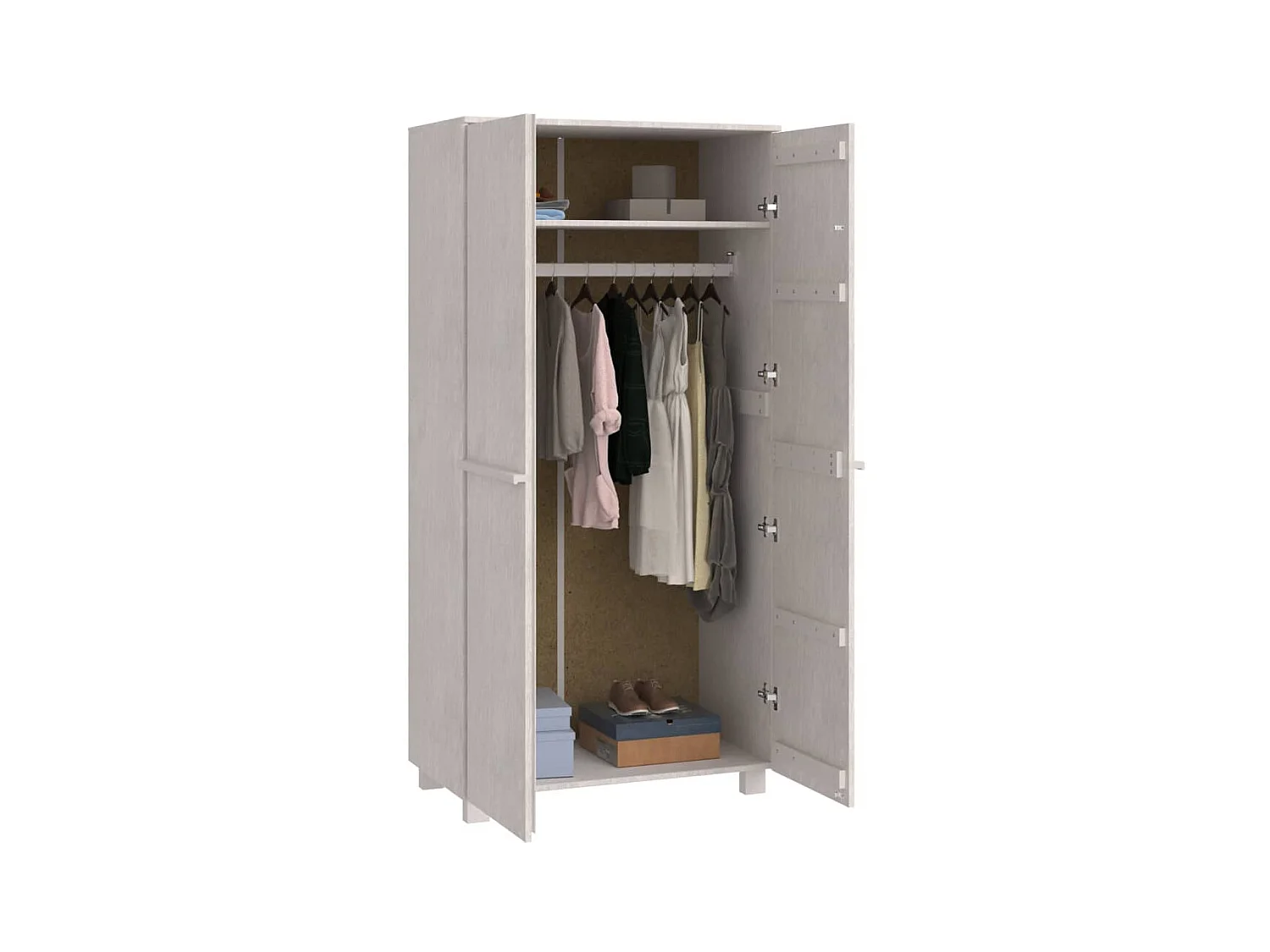 Garde-robe Blanc 89x50x180 Bois massif de pin