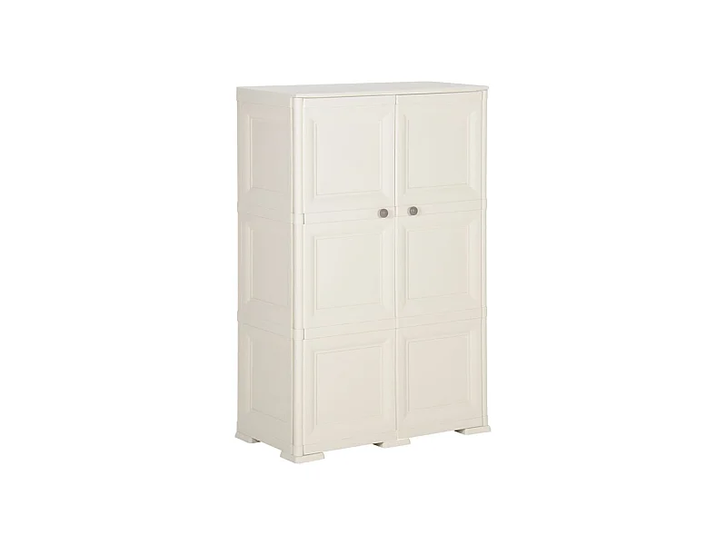 Armoire en plastique 79x43x125 Design de bois Crème