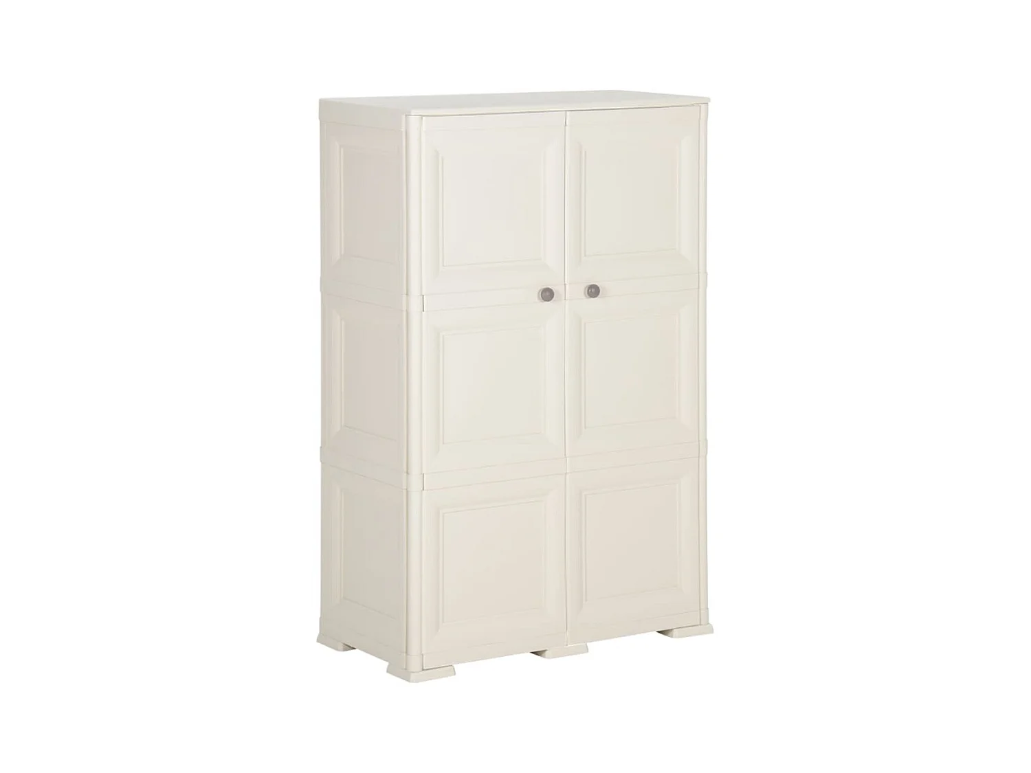 Armoire en plastique 79x43x125 Design de bois Crème