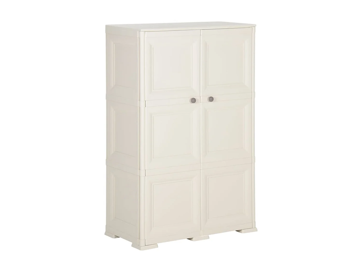 Armoire en plastique 79x43x125 Design de bois Crème
