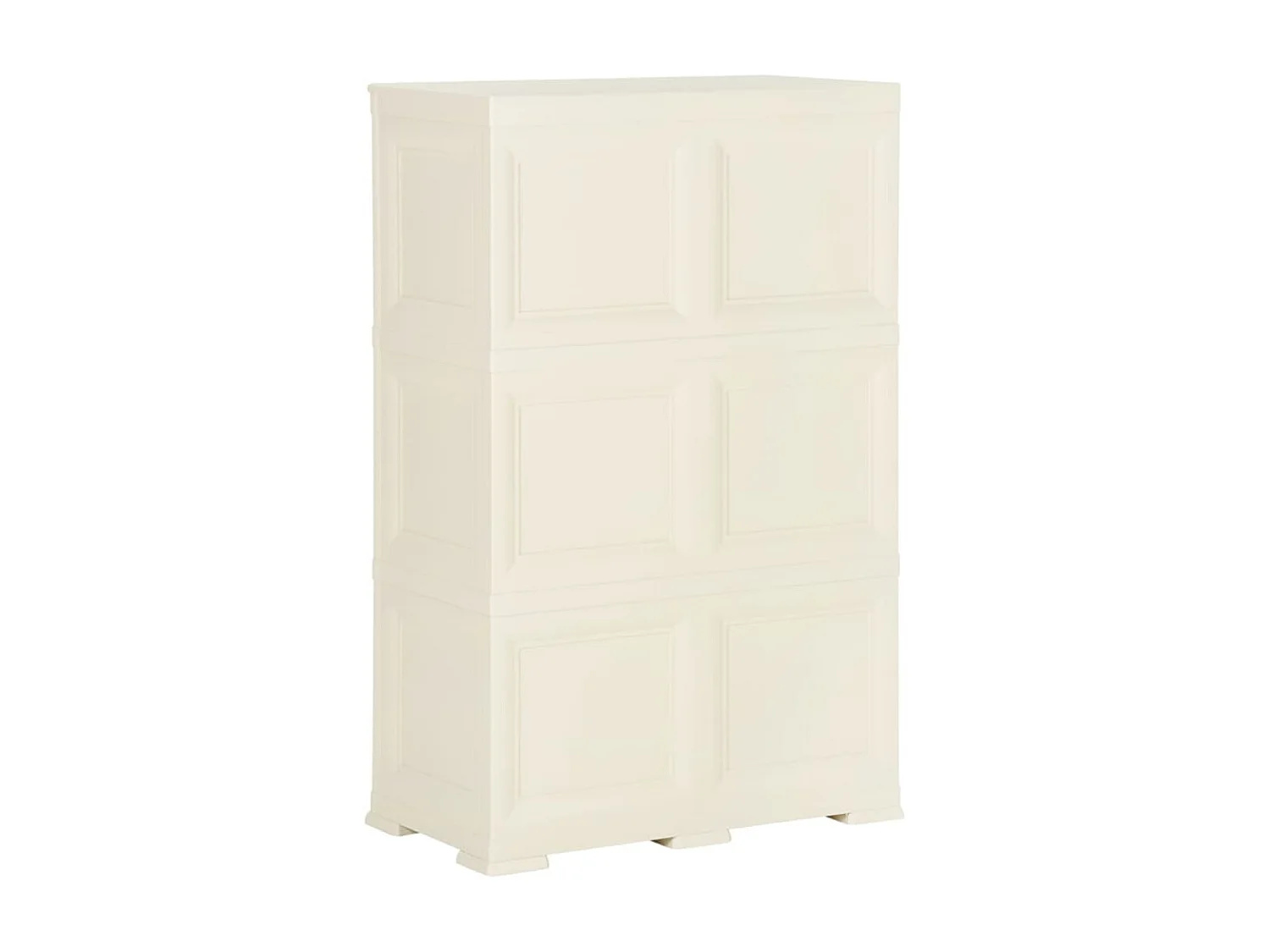 Armoire en plastique 79x43x125 Design de bois Crème