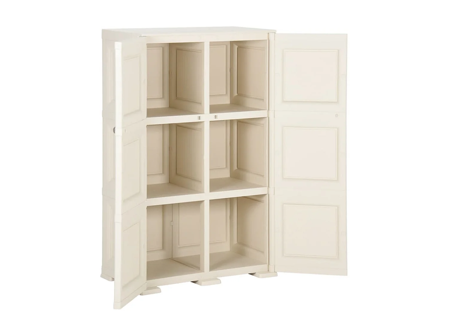 Armoire en plastique 79x43x125 Design de bois Crème