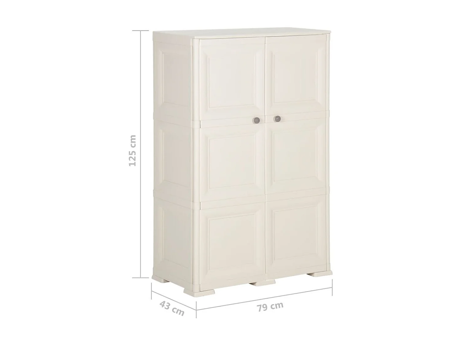 Armoire en plastique 79x43x125 Design de bois Crème