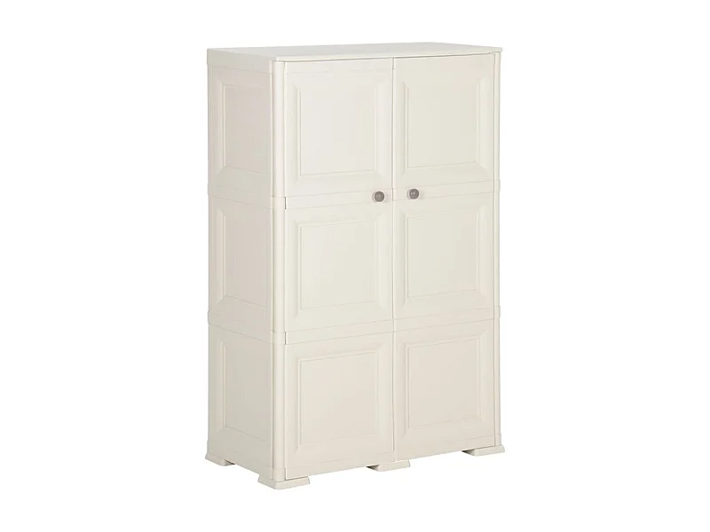 Armoire en plastique 79x43x125 Design de bois Crème