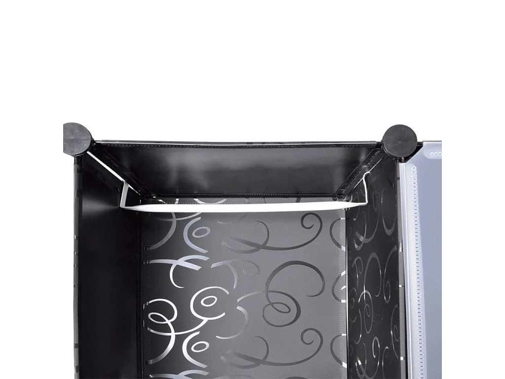 Cabinet modulable avec 14 compartiments noir et blanc 37x146x180,5