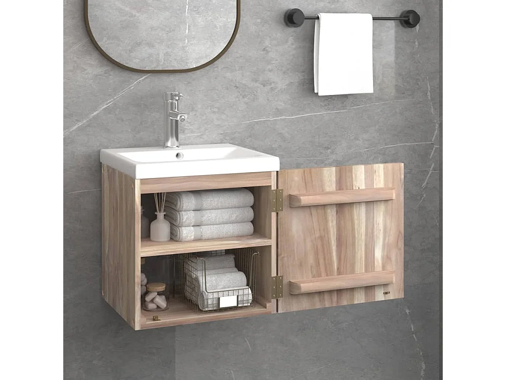 Armoire murale de salle de bain 41x38x40 Bois de teck solide