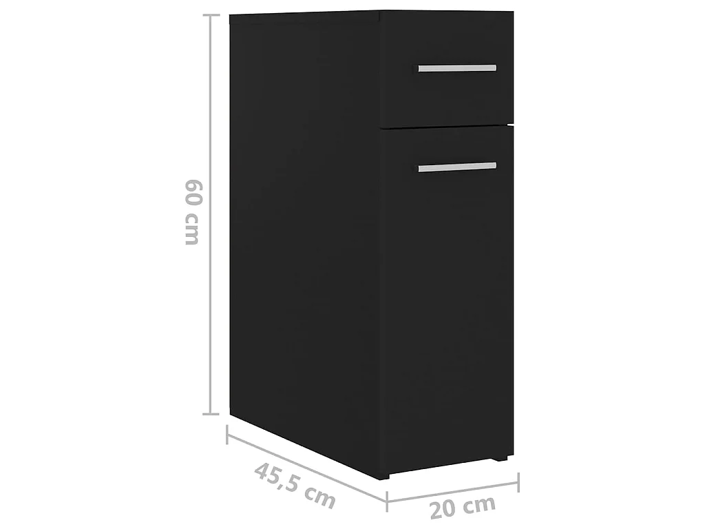 Armoire d'apothicaire Noir 20x45,5x60