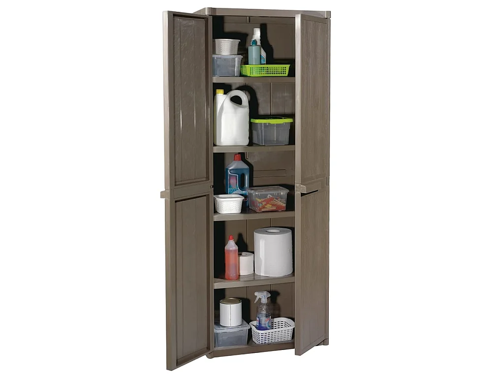 Armoire de rangement de jardin Marron 65x45x172 PP