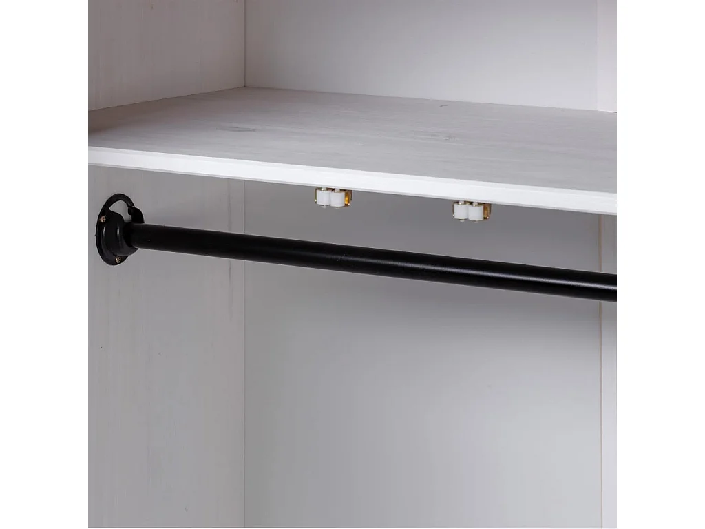 Garde-robe 3 portes Blanc 118x50x171,5 Pin Assortiment Panama