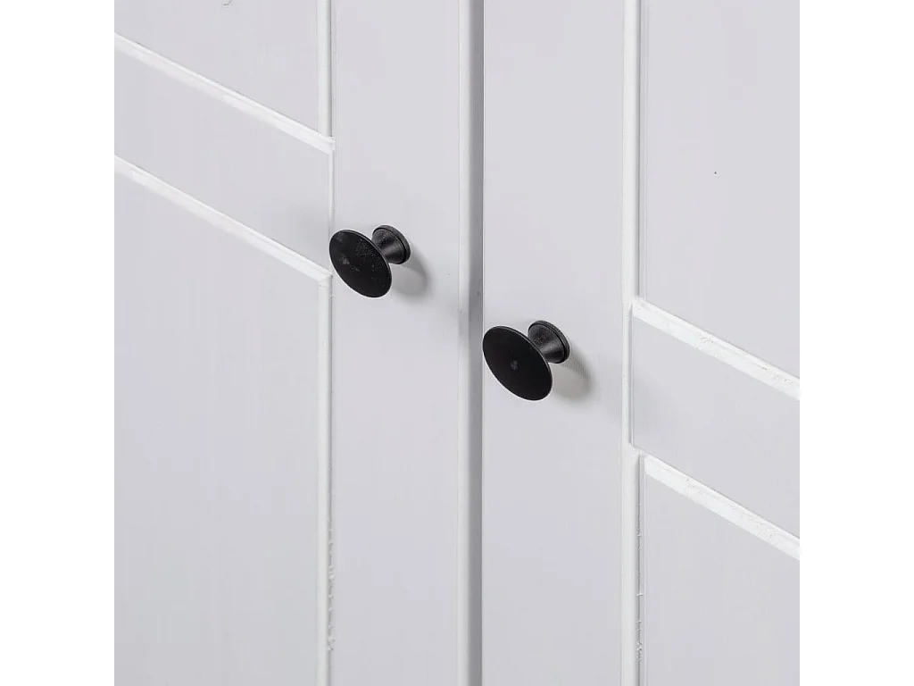 Garde-robe 3 portes Blanc 118x50x171,5 Pin Assortiment Panama