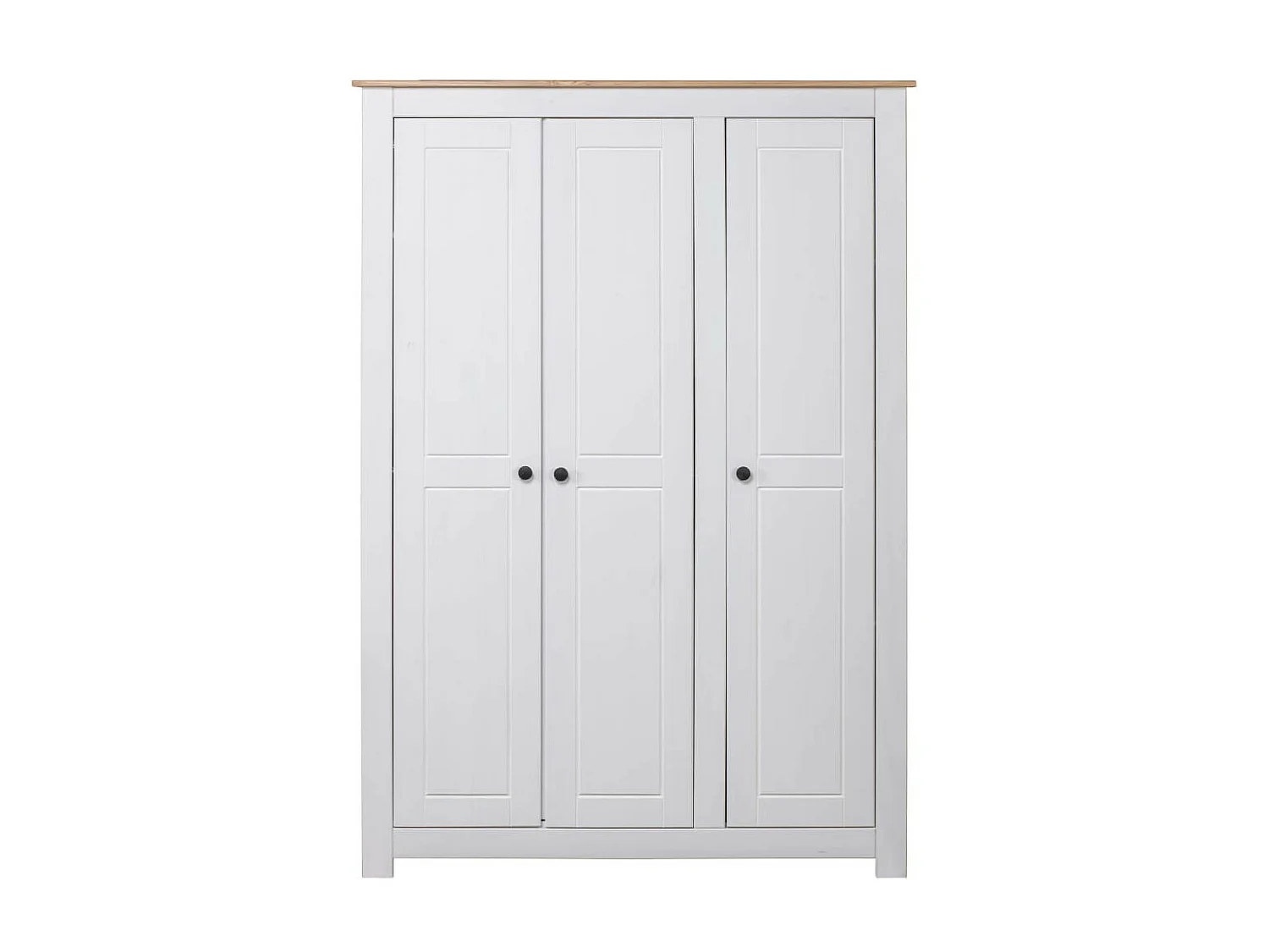 Garde-robe 3 portes Blanc 118x50x171,5 Pin Assortiment Panama