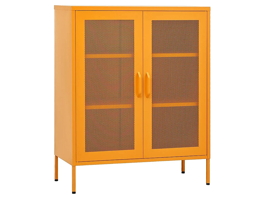 Armoire de rangement Jaune moutarde 80x35x101,5 Acier 2