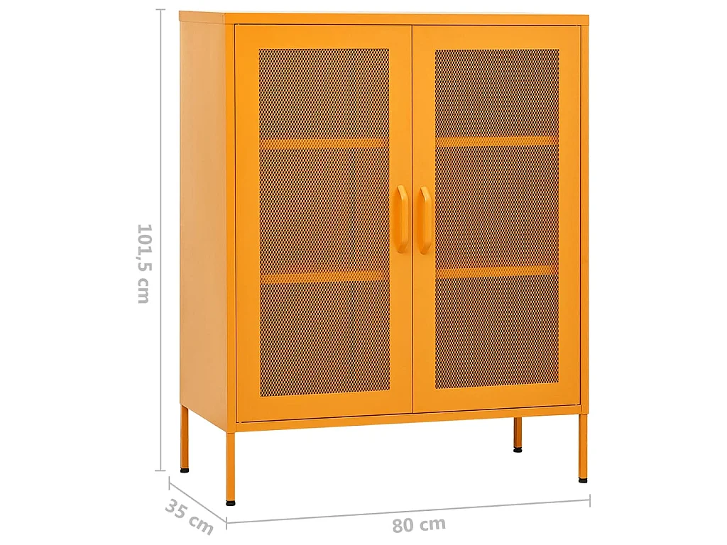 Armoire de rangement Jaune moutarde 80x35x101,5 Acier 2