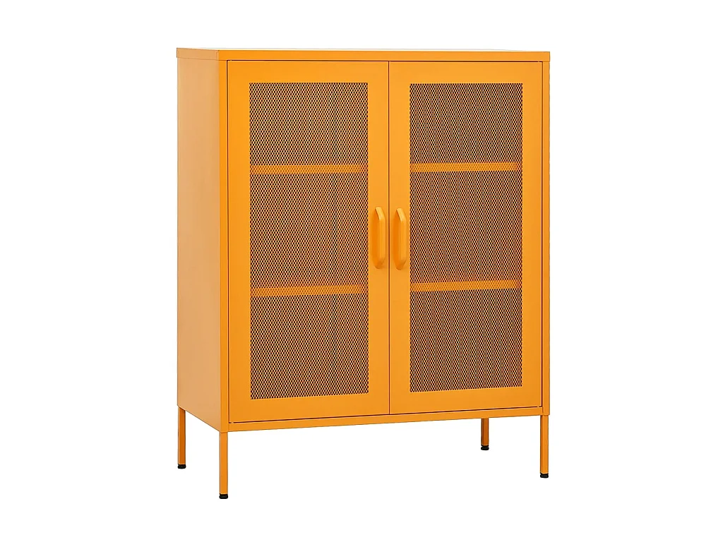 Armoire de rangement Jaune moutarde 80x35x101,5 Acier 2