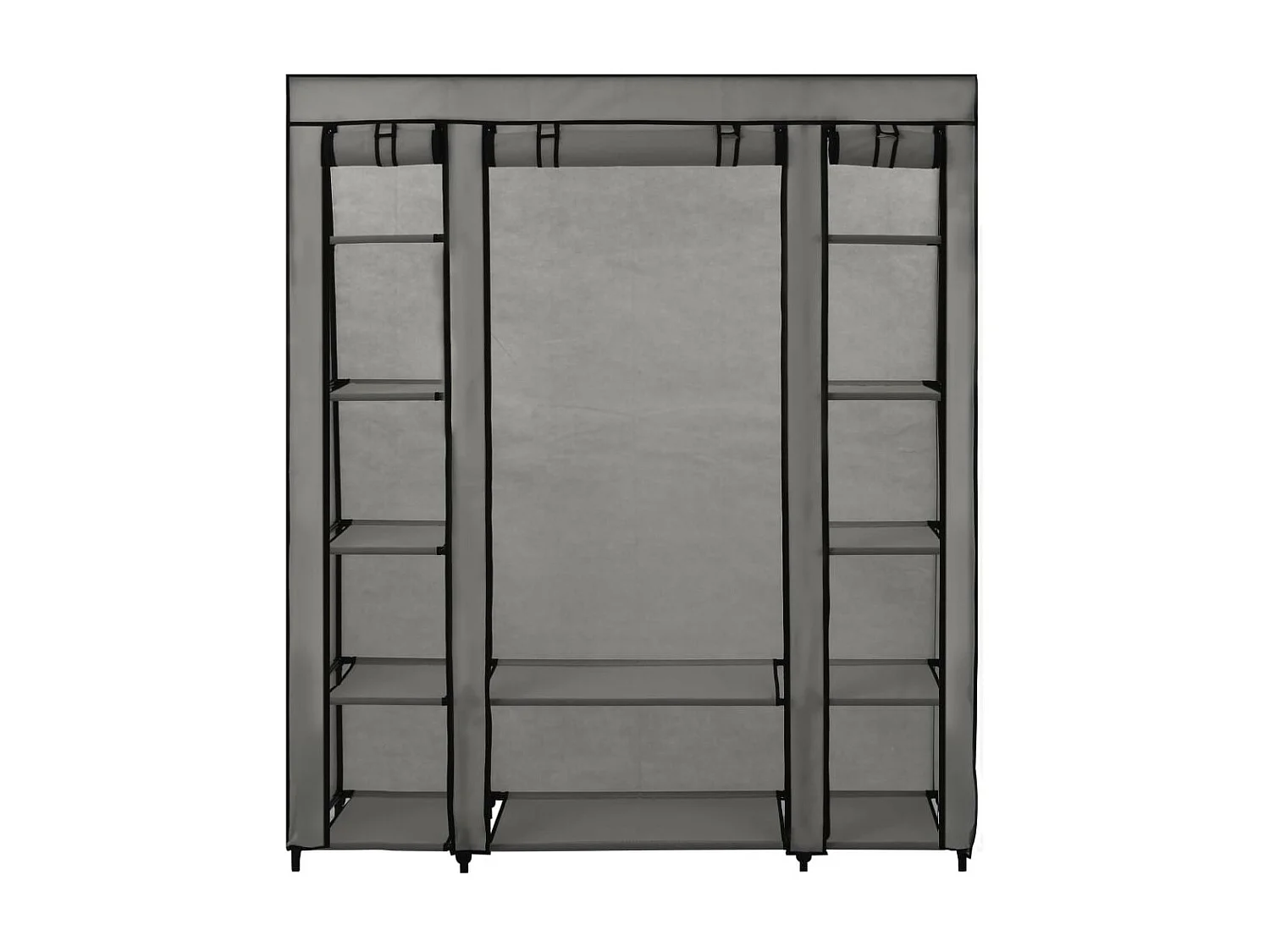 Armoire avec compartiments et tiges Gris 150x45x176 Tissu