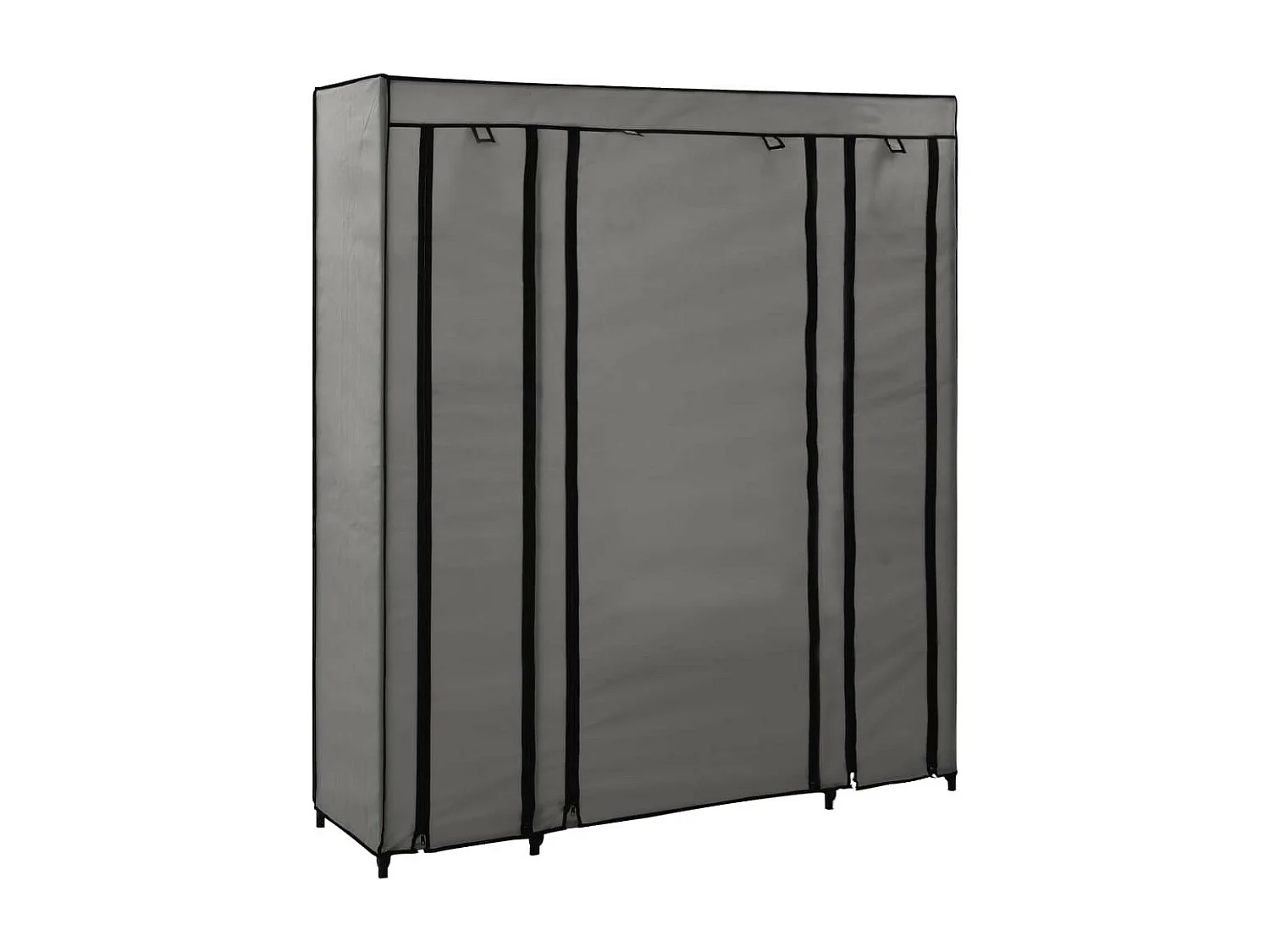 Armoire avec compartiments et tiges Gris 150x45x176 Tissu