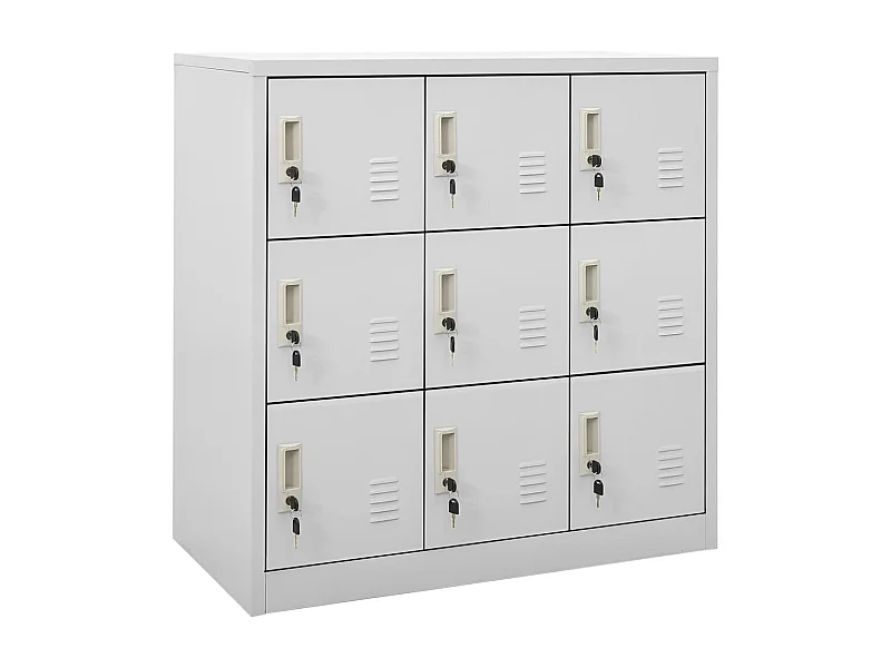 Armoire à 9 casiers Gris clair 90x45x92,5 Acier