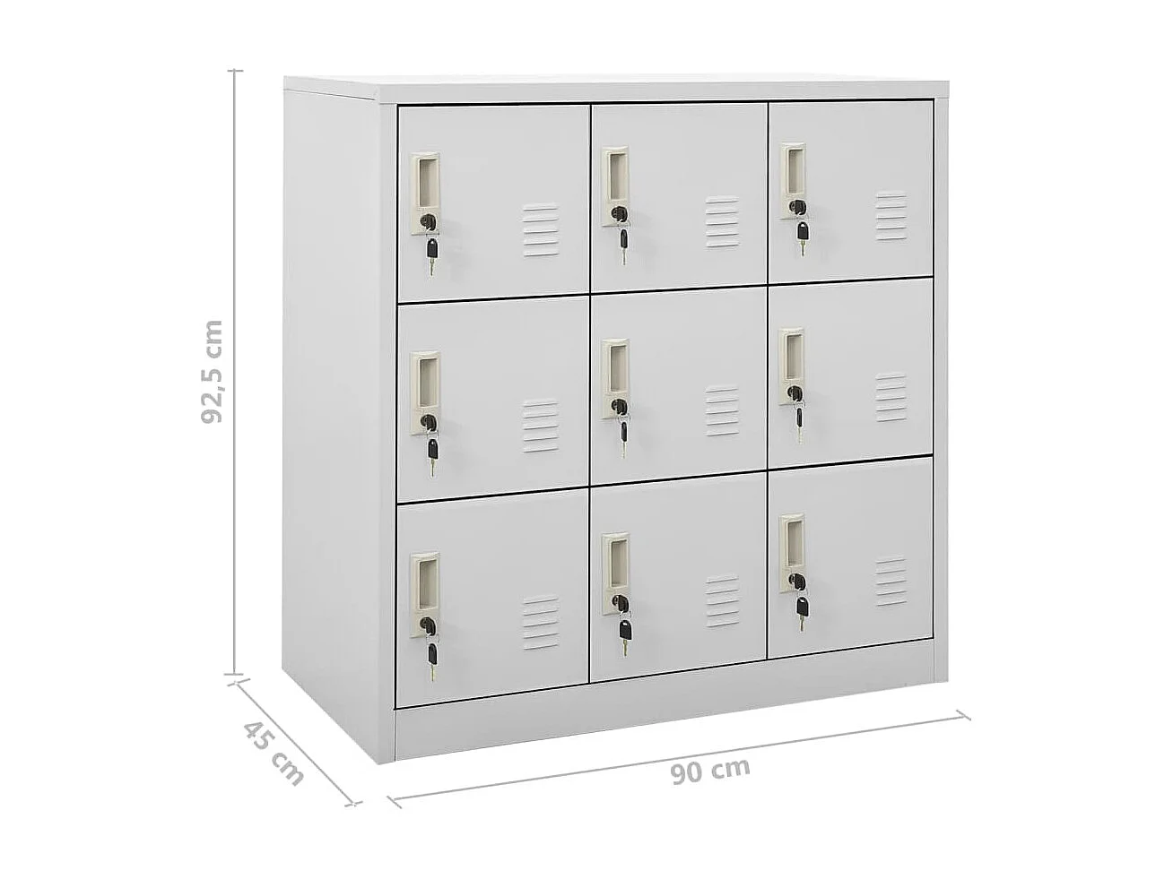 Armoire à 9 casiers Gris clair 90x45x92,5 Acier