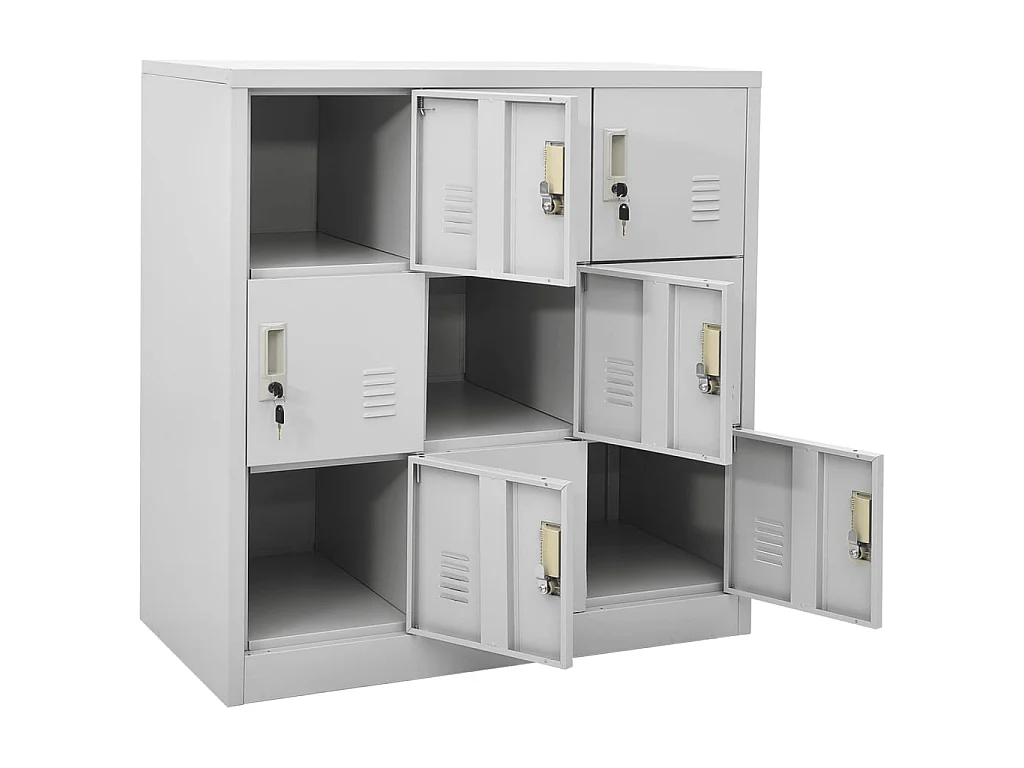 Armoire à 9 casiers Gris clair 90x45x92,5 Acier