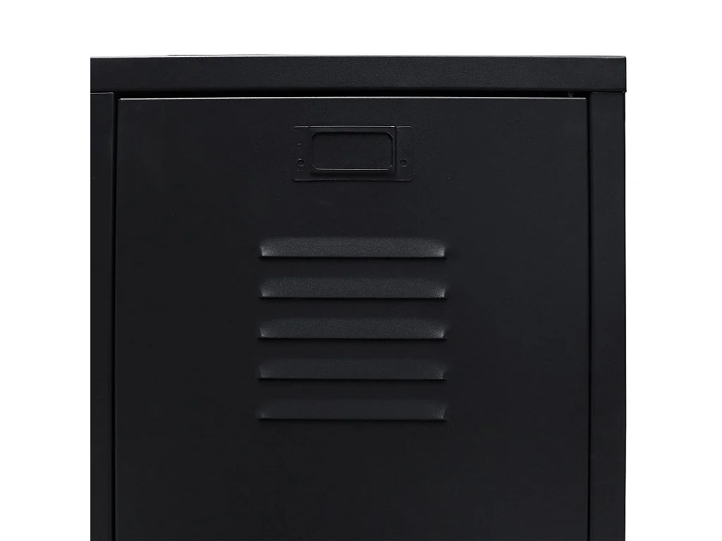 Armoire 2 portes 2 tiroirs métal noir industriel Kibane 68cm