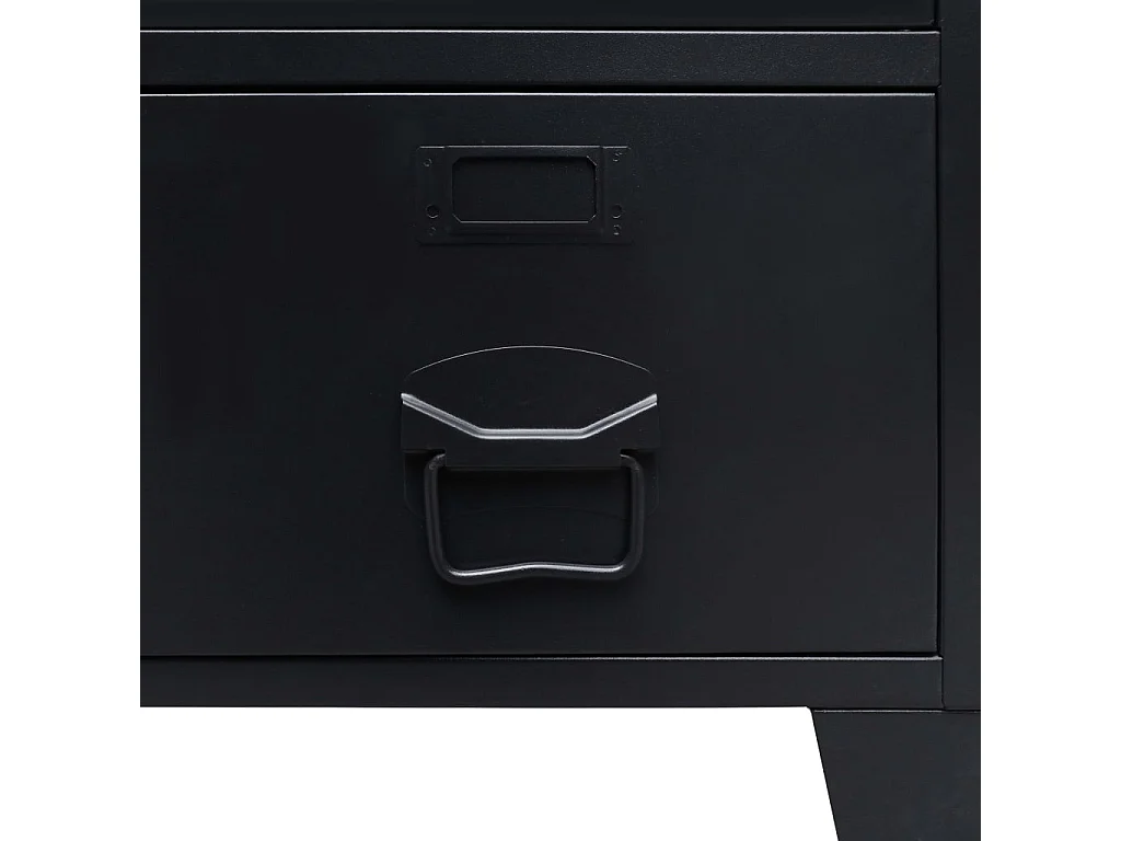 Armoire 2 portes 2 tiroirs métal noir industriel Kibane 68cm