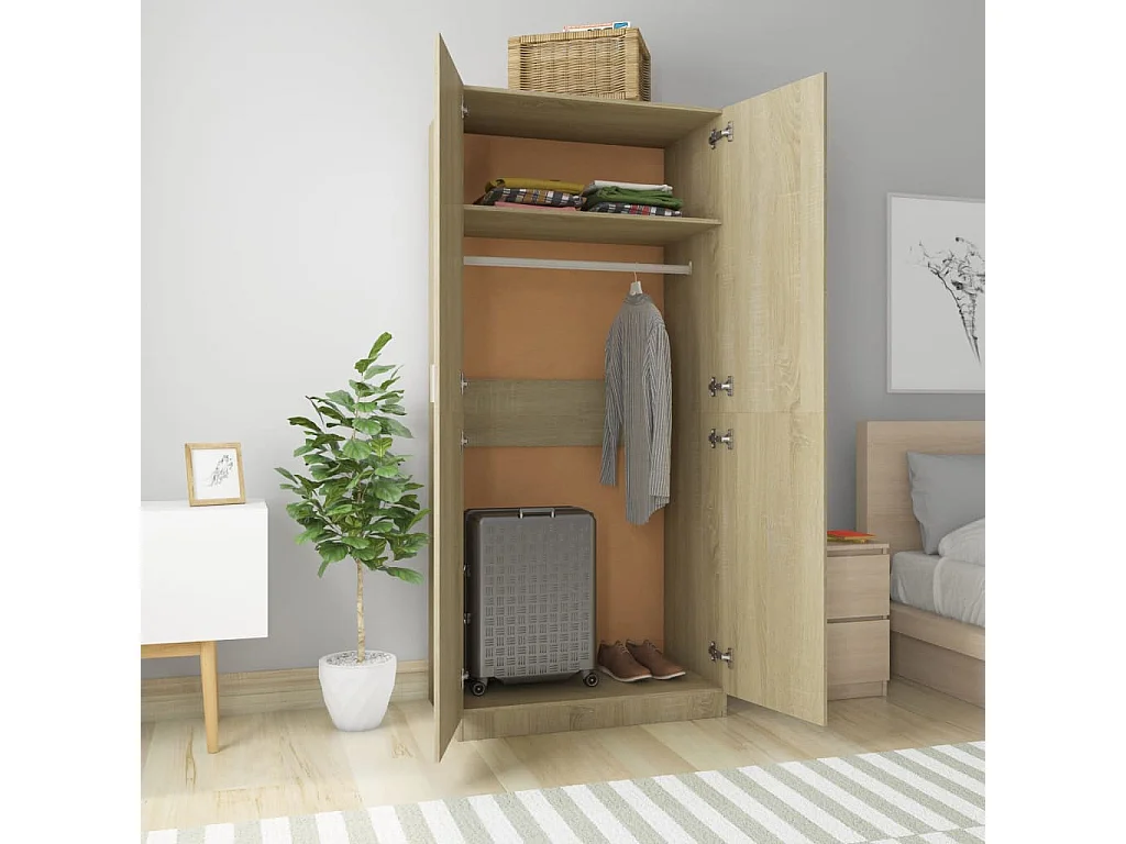 Garde-robe Chêne sonoma 90x52x200