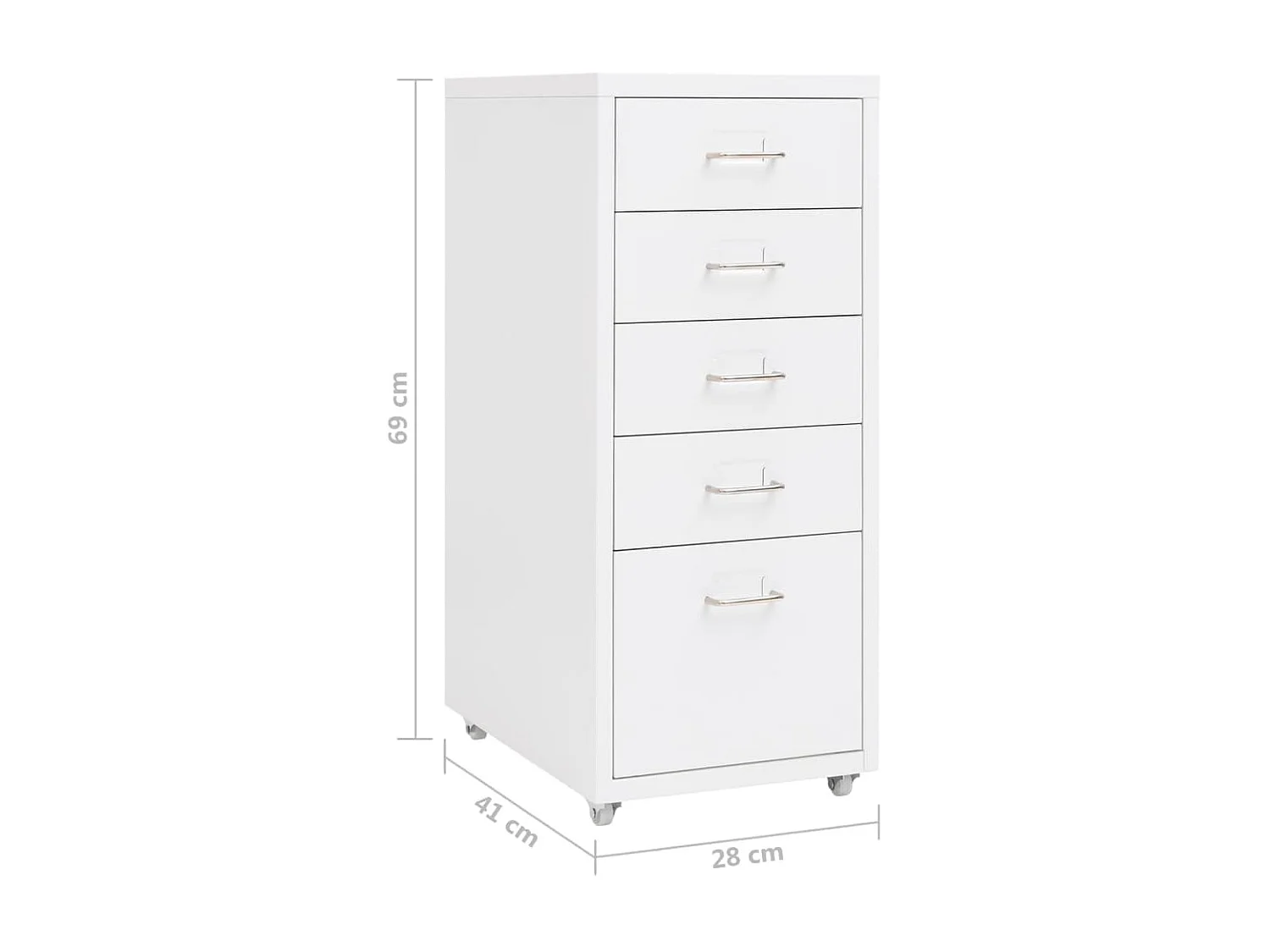 Classeur mobile Blanc 28x41x69 Métal