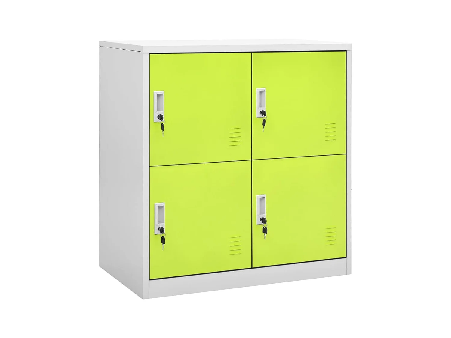Armoire à 4 casiers Gris clair et vert 90x45x92,5 Acier