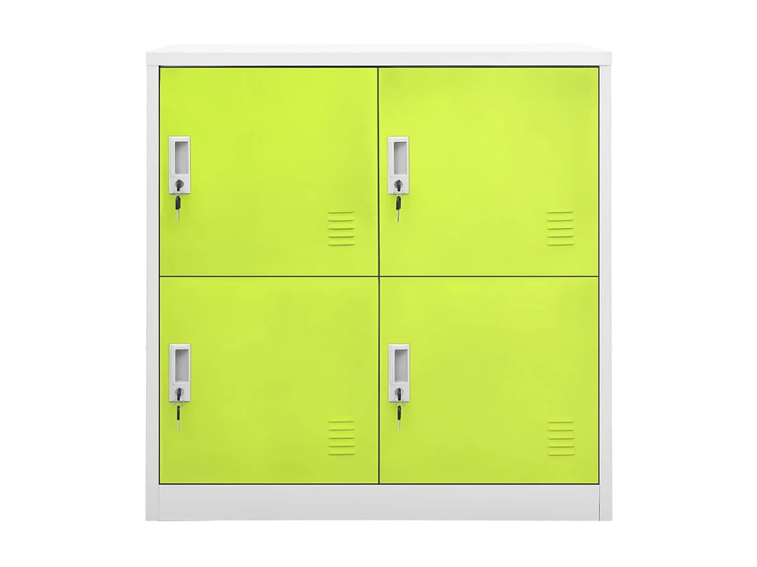 Armoire à 4 casiers Gris clair et vert 90x45x92,5 Acier